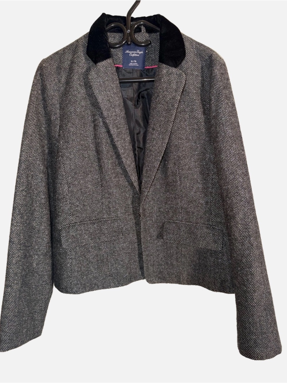 American Eagle Outfitters Grey Tweed Blazer Women's Size XL